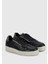 Siyah Deri Kadın Sneaker 2