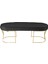 Gazzini Furniture Viego Gold Striped Bench Lüks Metal Gold Ayak, Chester Model Yatak Ucu Antrasit Puf 3