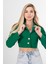 Zümrüt Metal Düğmeli Cep Görünümlü Crop Ceket 0105128.123 4