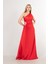 Kırmızı Bel Dekolteli Taş Işlemeli Abiye Elbise 4521014.08 1