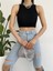 Halter Yaka Crop Top Bluz 1