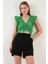 Büzgü Detaylı Kolları Fırfırlı Dar Kesim Crop Bluz Bayan Bluz 5865015 2