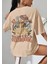 Büyük Beden Sırt Baskılı Pamuk Oversize Kadın T-Shirt 3
