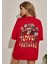 Büyük Beden Sırt Baskılı Pamuk Oversize Kadın T-Shirt 1