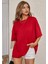 Büyük Beden Sırt Baskılı Pamuk Oversize Kadın T-Shirt 2