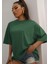 Büyük Beden Sırt Baskılı Pamuk Oversize Kadın T-Shirt 2