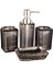 4x Banyo Aksesuar Net Vanity Aksesuar Seti Sabun Dispenser Dekorasyon Gri (Yurt Dışından) 3