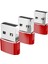 3x Tip-C 3.1 Ila USB 2.0 Dönüştürücü Adaptör Dizüstü Kırmızı Için Kararlı Performans (Yurt Dışından) 1