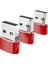 3x Tip-C 3.1 Ila USB 2.0 Dönüştürücü Adaptör Dizüstü Kırmızı Için Kararlı Performans (Yurt Dışından) 3