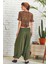 Drape Detay Beli Lastikli Şalvar Pantolon 5