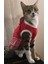 Kırmızı Beyaz Papyonlu Dişi Kedi Köpek Kıyafeti Elbisesi 1