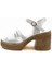 Kadın Ceylo Beyaz Ortopedik Iç Taban Platform Topuk Sandalet 1