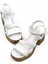 Kadın Ceylo Beyaz Ortopedik Iç Taban Platform Topuk Sandalet 3