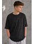 Oversize Bisiklet Yaka Likralı Erkek Yazlık T-Shirt 2
