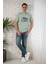 Regular Fit Pamuklu Baskı Detaylı Erkekyazlık T-Shirt 1