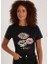 %100 Pamuk Zebra ve Leopar Baskılı Bisiklet Yaka Kadın T-Shirt KT01921 1