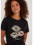 %100 Pamuk Zebra ve Leopar Baskılı Bisiklet Yaka Kadın T-Shirt KT01921 2