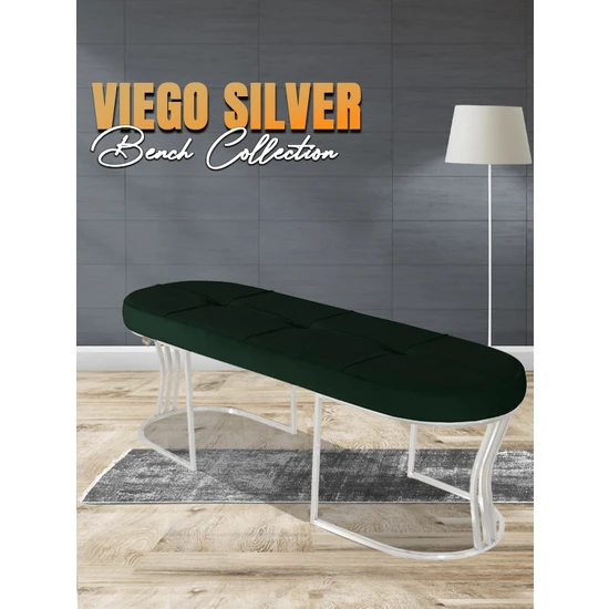 Gazzini Furniture Vıego Silver Collectıon-Kapitoneli Chester Model Puf & Bench & Koltuk & Uzun Makyaj Puff & Yatak Ucu