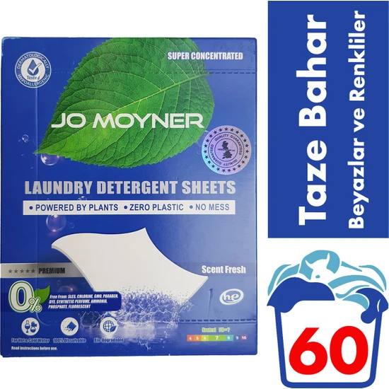 Jo Moyner Bahar Kokulu Çamaşır Deterjanı Doğal Organik Yaprak Deterjan 60 Kullanım