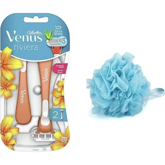 Gillette Venus Riviera Kullan At Kadın Tıraş Bıçağı 2'li Banyo Lifi Hediyeli