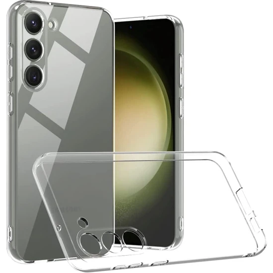 Case 4U Samsung Galaxy S23 Uyumlu Kılıf Kamera Korumalı Yumuşak Şeffaf Ince Süper Silikon Şeffaf