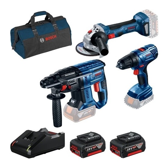 Bosch Darbesiz Matkap Seti 1000 W Güçlü 2 Adet 4 Ah Batarya ve Şarj Cihazı ile Mavi Renkli