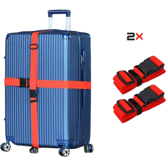 Valiz Kemeri Emniyet Tokalı Ölçüsü Ayarlanabilir Bavul Güvenlik Emniyet Kemeri 2 Adet