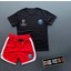 Yeni Sezon Trend Psg Baskılı Forma Kumaş Tshirt- Forma Kumaş Şort 2'li 1