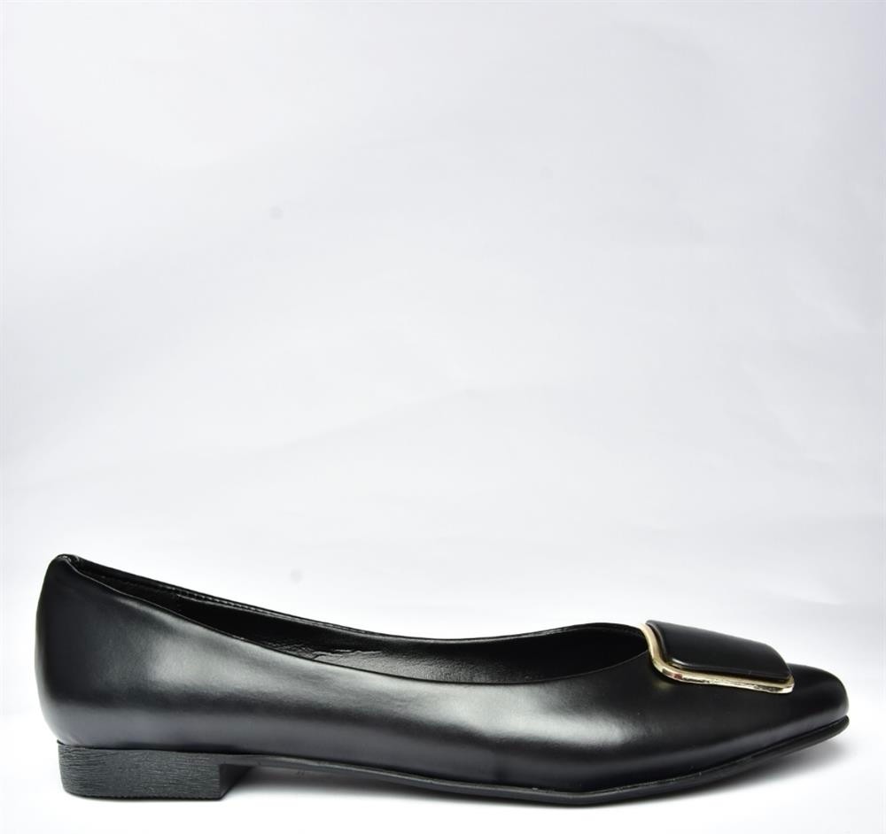 Fox Shoes P726776309 Siyah Toka Aksesuarlı Kadın Babet görsel 4