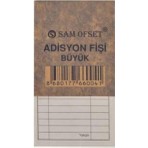 Sam Adisyon Fişi Büyük Boy (9X16,5 Cm) 100 Yapraklı Numaratörlü 36 Adet Adisyon Fişi Büyük Boy 36
