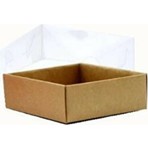 Teknobab 9X9X3 cm Kraft Asetat Kapaklı Kutu 100.ADET Şeffaf