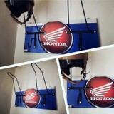 Ggart Decoration Motorcu Kask Askısı Kanvas Baskı Vespa 1 (Ikili Askılık)