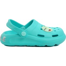 Aspor Brn 1648-F Su Yeşili Desenli Çocuk Sabo Terlik