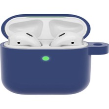 Wozlo Apple Airpods Pro 1. Nesil Kılıf Mat Esnek Silikon Koruyucu Kılıf 360 Tam Koruma - Koyu Mavi