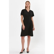 Alexander Gardi Bağlamalı Volanlı Kruvaze Elbise (B23-499B)