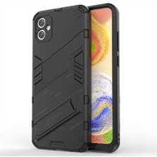 Microcase Samsung Galaxy A04E Matrix Serisi Armor Standlı Perfect Koruma Kılıf - Siyah AL3416