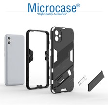 Microcase Samsung Galaxy A04E Matrix Serisi Armor Standlı Perfect Koruma Kılıf - Siyah AL3416