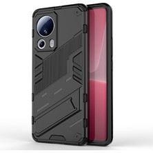 Microcase Xiaomi 13 Lite / Civi 2 Matrix Serisi Armor Standlı Perfect Koruma Kılıf - Siyah AL3416