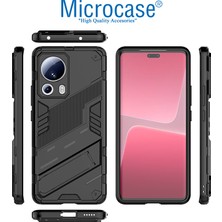 Microcase Xiaomi 13 Lite / Civi 2 Matrix Serisi Armor Standlı Perfect Koruma Kılıf - Siyah AL3416