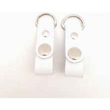 Angel Çanta Aksesuar Beyaz Gerçek Deri Çıtçıtlı Sapucu Böce Gümüş Metalli