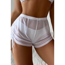 Angelsin Tül Plaj Şortu Pareo Cover Up Kimono