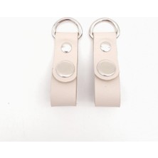 Angel Çanta Aksesuar Krem Gerçek Deri Çıtçıtlı Sapucu Böce Gümüş Metalli