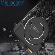 Microcase Honor X9A 5g Leather Serisi Deri Efekt Silikon Kılıf - Siyah AL3337