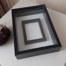 Verda Çerçeve 25X35 cm Siyah Yatay Fotoğraf Alanlı Model Tasarım Gül Kutusu Anı Çerçevesi! Isimsiz Ledli!