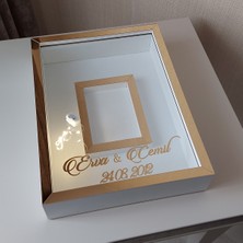 Verda Çerçeve 30X40 cm Ledli Fotoğraf Bölümlü Tasarım Gül Kutusu Anı Çerçevesi! Ayna Çerçeve!