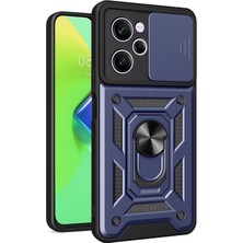 Case Street Xiaomi Redmi Note 12 Pro 5g Kılıf Sert Silikon Tank Aramid Sürgülü Vega Yüzüklü Lacivert