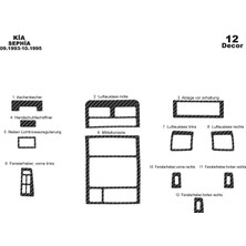 meriç cockpit design Meriç® Kia Sephia Ön Torpido Kaplama Maun 12 Parça 1993-1995