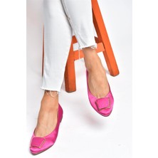 Fox Shoes P726776304 Fuşya Saten Kumaş Kadın Babet