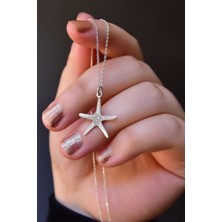 Papatya Silver 925 Ayar Gümüş Antik ve Etnik Desenli, Vintage Deniz Yıldızı Kolye