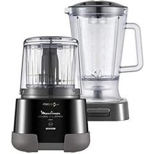 Moulinex Meat Grinder 1.2.3 Ultimate ‎DP8158 Elektrikli Sebze Doğrayıcı ve Beher Blenderi 1000 W, 2 Powelix Teknesi, 330 G/ 550 ml Kapasiteli, Titanyum Kaplama, Siyah